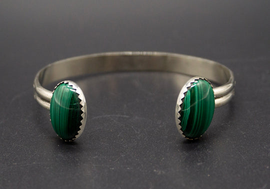 "Silver and Malachite Bracelet"